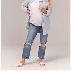 A&F Maternity Ankle Straight Jean